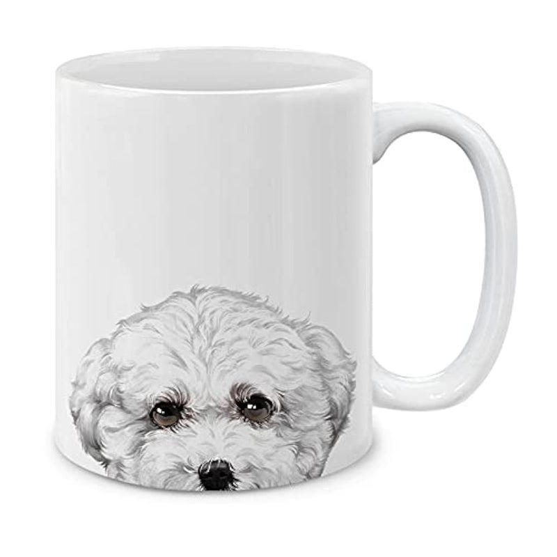 MUGBREW Bichon Frise Dog Ceramic Coffee Mug Tea Cup, 11 OZ - Image 1